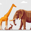 Safari Animals Rain Mural Wallpaper — Playful Nursery Illustration Mural Wallpaper - room preview 04