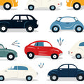 Vintage Car Motif Mural Wallpaper — Mid-Century Graphic Design Mural Wallpaper - room preview 04