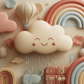 3D Pastel Cloud and Rainbow Mural Wallpaper — Whimsical Decor Mural Wallpaper - room preview 04