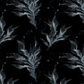 Stippled Kelp Mural Wallpaper — Moody Monochrome Botanical Mural Wallpaper - room preview 04
