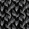 Monochrome Sheer Botanical Mural Wallpaper — Elegant Floral Flow Mural Wallpaper - room preview 04