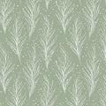 Dotted Fern Frond Mural Wallpaper — Sage Minimalist Botanical Mural Wallpaper - room preview 04