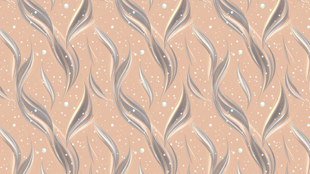 Woven Botanical Mural Wallpaper — Flowing Dusty Rose and Silver Mural Wallpaper - room preview 04
