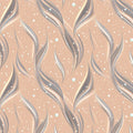Woven Botanical Mural Wallpaper — Flowing Dusty Rose and Silver Mural Wallpaper - room preview 04
