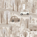 Vintage European City Sketch Mural Wallpaper in Sepia Tones Mural Wallpaper - room preview 04