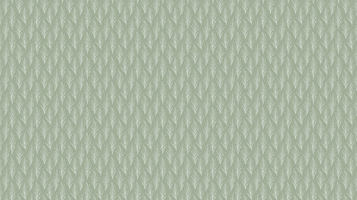 Feathered Leaf Mural Wallpaper — Muted Sage Green Botanical Mural Wallpaper - room preview 04