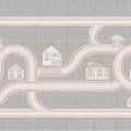 Road Map & Village Houses Mural Wallpaper — Minimalist Play Map Mural Wallpaper - room preview 04