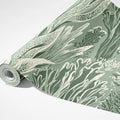 Abstract Seaweed Mural Wallpaper — Sage and Cream Botanical Mural Wallpaper - room preview 04