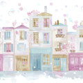 Parisian Spring Street Mural Wallpaper — Whimsical Watercolor Art Mural Wallpaper - room preview 04