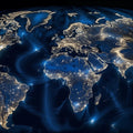 Global Night Lights Map Mural Wallpaper — Spherical Earth Design Mural Wallpaper - room preview 04