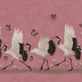 Dancing Cranes and Lotus Mural Wallpaper in Mauve Pink Mural Wallpaper - room preview 04