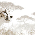 Cheetah Savanna Profile Mural Wallpaper — Minimalist Wildlife Art Mural Wallpaper - room preview 04