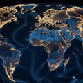 Earth Night Illumination Mural Wallpaper — Glowing Global Map Mural Wallpaper - room preview 04