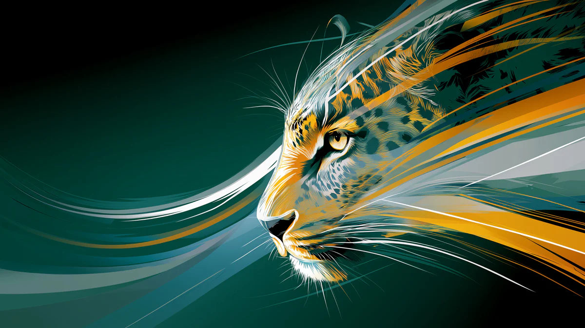 Jaguar Motion Speed Mural Wallpaper — Contemporary Kinetic Art Mural Wallpaper - room preview 04