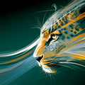 Jaguar Motion Speed Mural Wallpaper — Contemporary Kinetic Art Mural Wallpaper - room preview 04