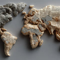 Sculpted Paper World Map Mural Wallpaper — Artistic Cartography Mural Wallpaper - room preview 04