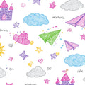 Doodle Kingdom Mural Wallpaper —Whimsical Hand-Drawn Design Mural Wallpaper - room preview 04