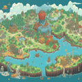 Fantasy Island Megalopolis Mural Wallpaper — Pixel Art Design Mural Wallpaper - room preview 04