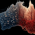 Australia Continental Fire and Ice Mural Wallpaper — Graphic Design Mural Wallpaper - room preview 04