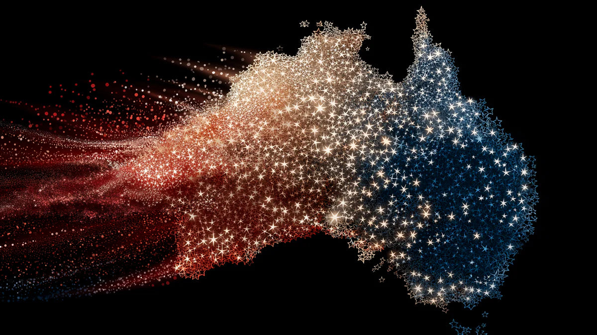 Australia Star Map Mural Wallpaper — Dynamic Cosmic Art Mural Wallpaper - room preview 04