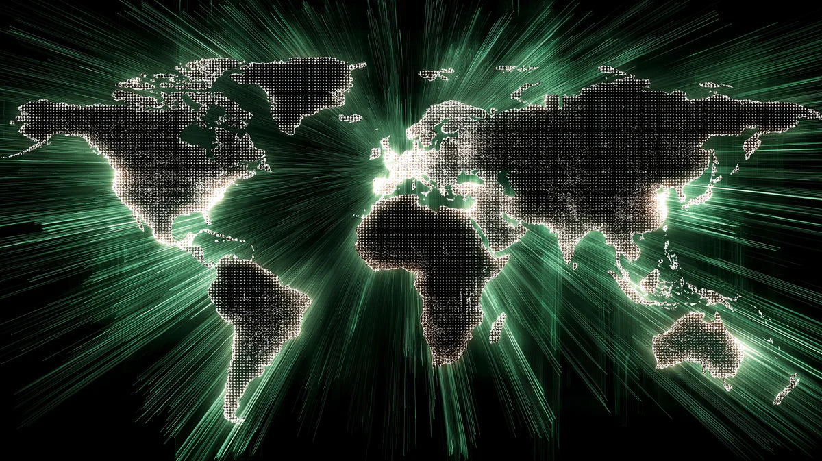 Global Digital Radiance World Map Mural Wallpaper - room preview 04