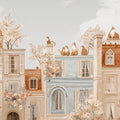 Terrace Cats Cityscape Mural Wallpaper — Warm Painterly European Vibe Mural Wallpaper - room preview 04