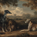 Greyhound Hunting Scene Mural Wallpaper — Old Master Oil Painting Mural Wallpaper - room preview 04