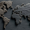 Chiseled World Map Mural Wallpaper — Rustic Stone Texture Mural Wallpaper - room preview 04