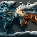 Global Data Map Mural Wallpaper — Modern Pixelated Connectivity Mural Wallpaper - room preview 04