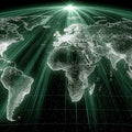 Global Data Network Mural Wallpaper — Cinematic Tech Map Mural Wallpaper - room preview 04