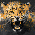 Roaring Jaguar Mural Wallpaper — Dramatic Urban Grunge Mural Wallpaper - room preview 04