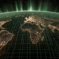 Global Grid Earth Mural Wallpaper — Futuristic Night View Mural Wallpaper - room preview 04