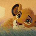 Lion Cub Impressionist Mural Wallpaper — Warm Sunset Nursery Art Mural Wallpaper - room preview 04