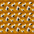 Golden Crane Flight Mural Wallpaper — Artistic East Asian Motif Mural Wallpaper - room preview 04