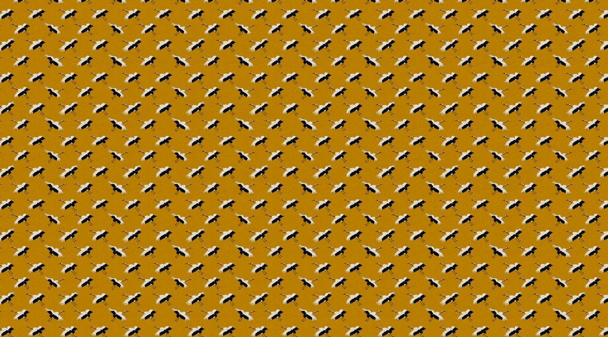 Micro Crane Mural Wallpaper —Vibrant Ochre Geometric Pattern Mural Wallpaper - room preview 04