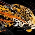 Jaguar Motion Mural Wallpaper — Dynamic Abstract Art in Black and Orange Mural Wallpaper - room preview 04