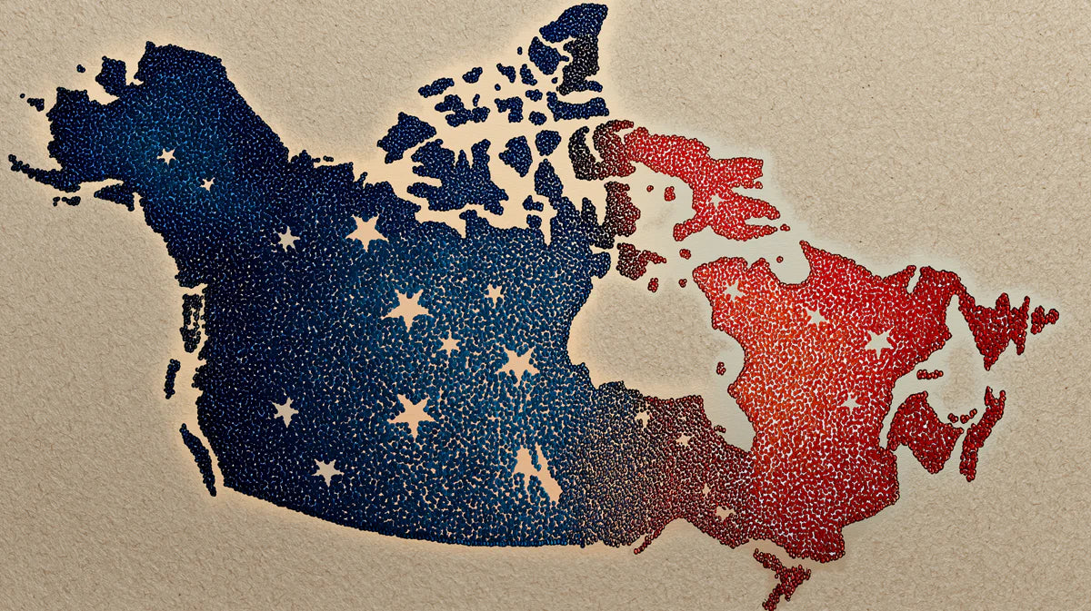 Canada Star Map Mural Wallpaper — Pointillism Art Style Mural Wallpaper - room preview 04