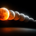 Lunar Eclipse Sequence Mural Wallpaper — Dramatic Cosmic Art Mural Wallpaper - room preview 04