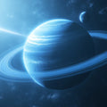 Cosmic Gas Giant Mural Wallpaper — Ringed Planet Space Scene Mural Wallpaper - room preview 04