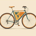 Vintage Bicycle Travel Map Mural Wallpaper —Stylized Illustration Mural Wallpaper - room preview 04