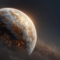 Cosmic Night City Planet Mural Wallpaper — Cinematic Orbit View Mural Wallpaper - room preview 04