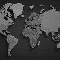 Halftone World Map Mural Wallpaper — Modern Graphic Cartography Mural Wallpaper - room preview 04