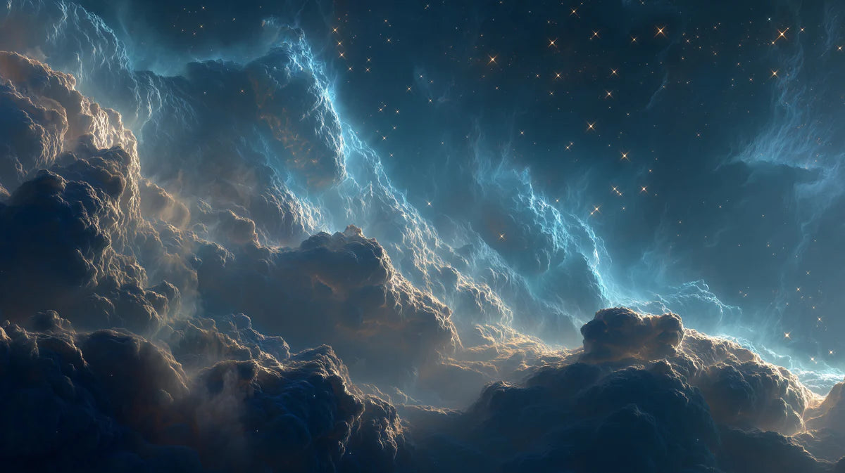 Cosmic Nebula Clouds Mural Wallpaper — Dramatic Celestial View Mural Wallpaper - room preview 04