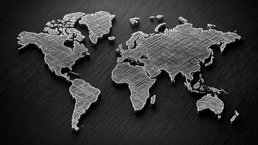 World Map Wallpaper Mural – Map Wall Mural – Etched World Map — Artistic Monochrome Cartography printable artwork