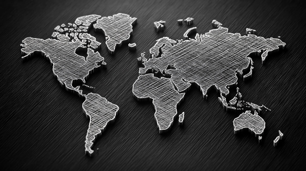 Etched World Map Mural Wallpaper — Artistic Monochrome Cartography Mural Wallpaper - room preview 04