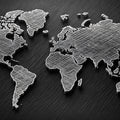 Etched World Map Mural Wallpaper — Artistic Monochrome Cartography Mural Wallpaper - room preview 04