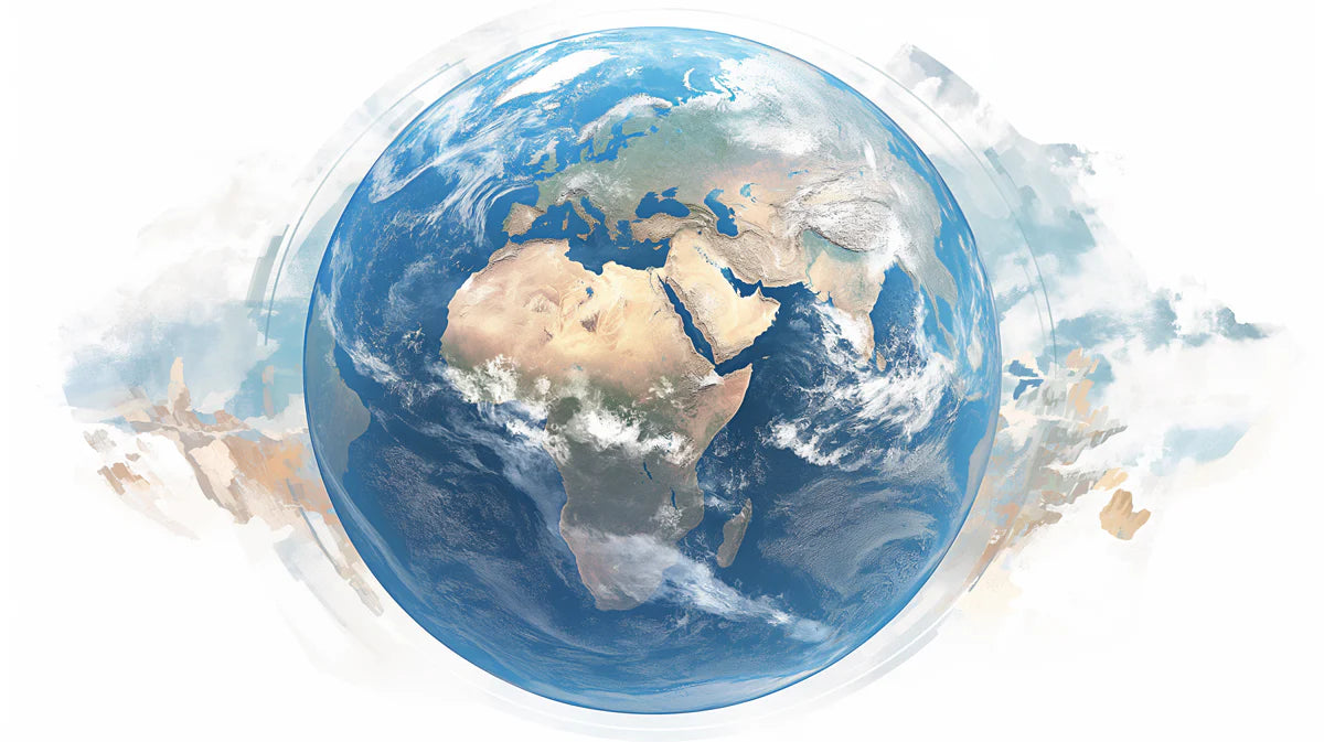 Watercolor Globe Mural Wallpaper — Soft Earth Artistic Design Mural Wallpaper - room preview 04