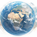 Watercolor Globe Mural Wallpaper — Soft Earth Artistic Design Mural Wallpaper - room preview 04