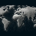 Polygonal World Map Mural Wallpaper — Geometric Data Design Mural Wallpaper - room preview 04