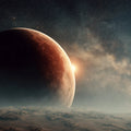 Cosmic Horizon Mural Wallpaper — Deep Space Planetary View Mural Wallpaper - room preview 04